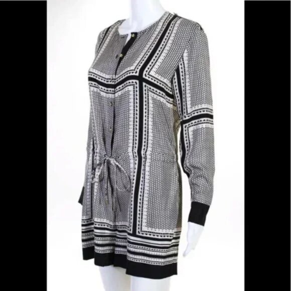 New Revolve x Rachel Zoe Phoebe 100% silk geometric print button front romper - Picture 7 of 16